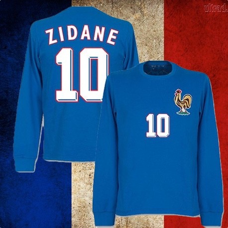 Camisa retrô França Zidane Azul ml