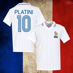 Camisa retrô França Platini Branca 1986