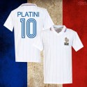 Camisa retrô França Platini branca .