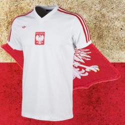 Camisa retrô da Polonia Logo Branca -1974