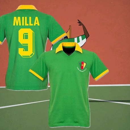 Camisa retrô Roger Milla Camarões -1982