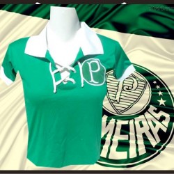  Camisa retro baby look cordinha Palmeiras