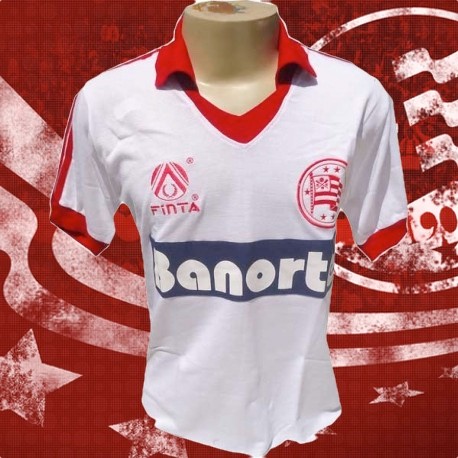 Camisa retrô Nautico Finta branca Banorte 1989