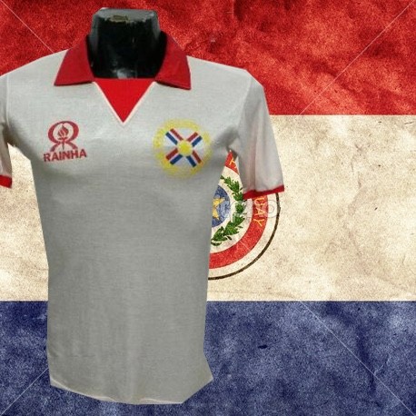 Camisa retrô Paraguai branca rainha - 1986