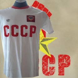 Camisa retrô CCCP branca gola redonda logo- 1982