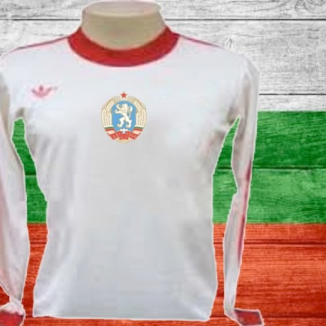 Camisa retrô da Bulgaria branca- 1975-79