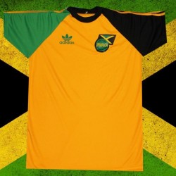 Camisa retrô logo verde e preta Jamaica