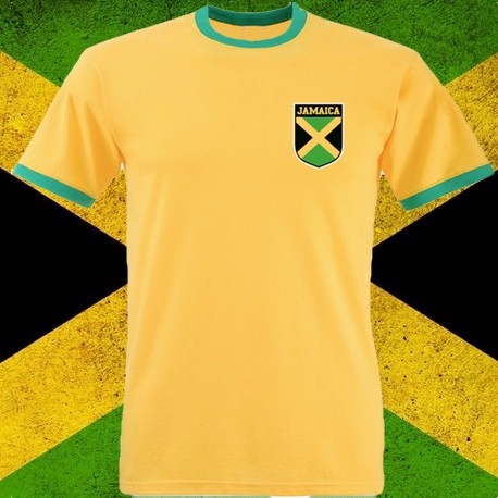 Camisa retrô Jamaica amarela.