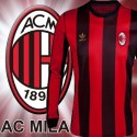 camisa retrô Milan AC logo ML - ITA