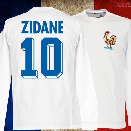 Camisa retrô França Zidane Branca ML.