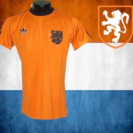 Camisa retrô Holanda 1980 logo