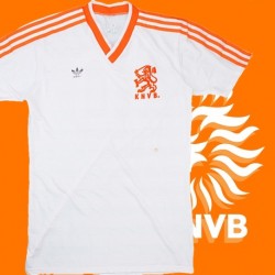 Camisa retrô Holanda branca gola V- 1980