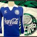 Camisa retrô Palmeiras goleiro coca cola azul ML - 1992