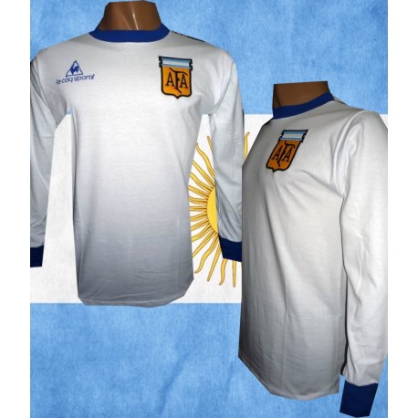 Camisa retrô Argentina branca le Coq ML - 1980