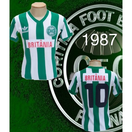 Camisa retro Coritiba brîtania 1987 manga curta