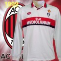 Camisa retrô Milan AC 1992 branca away ML - ITA