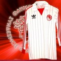 Camisa retrô Olympiakos branca logo ML listrada - GRE