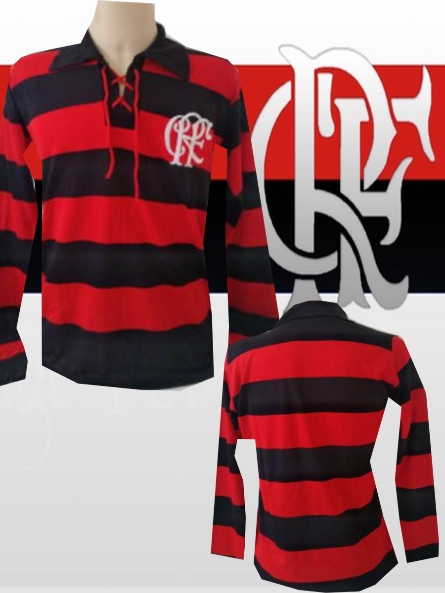 camisa retro flamengo manga longa