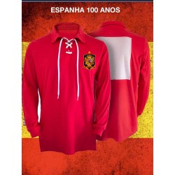 Camisa retrô Espanha ML 100 anos