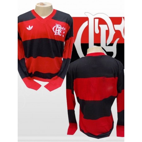 Camisa retrô flamengo 1982 manga longa