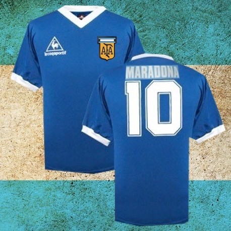 Camisa retrô da Argentina azul Maradona - 1986