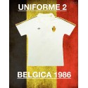 Camisa retrô Belgica branca logo-1986