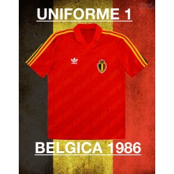 Camisa retrô Belgica branca logo-1980