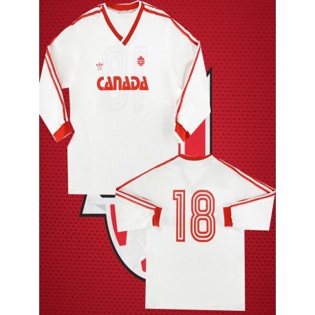 Camisa retrô Canada ML branca 1986