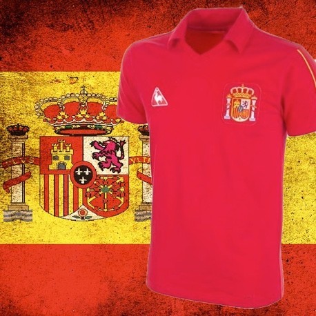 Camisa retrô Espanha le coq 1986