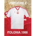 Camisa retrô da Polonia logo branca -1986