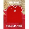 Camisa retrô da Polonia Vermelha -1986