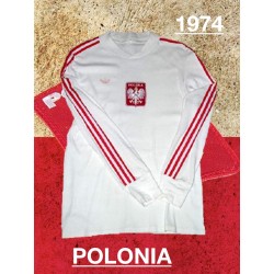 Camisa retrô Polonia ML Branca -1974
