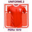 Camisa retrô Peru vermelha 1970