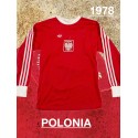 Camisa retrô da Polonia ML vermelha 1978
