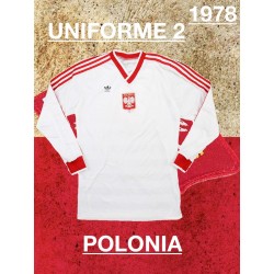 Camisa retrô da Polonia ML branca 1978