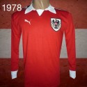Camisa retrô Austria vermelha 1978