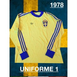 Camisa retrô Suécia ML amarela 1978