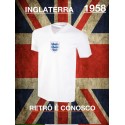 Camisa retrô da Inglaterra branca - 1958