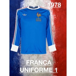 Camisa retrô França branca ML - 1978