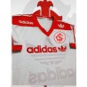 camisa retrô Internacional logo gola em V com listra