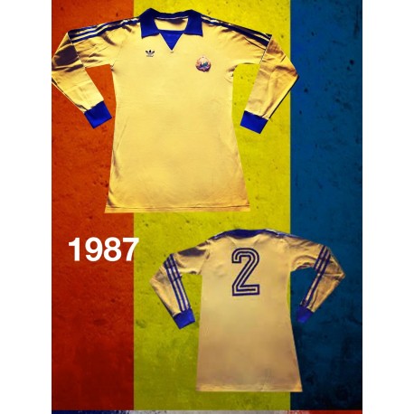 Camisa retrô Romenia logo ML 1987