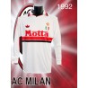 Camisa retrô Milan AC MOTTA 1992 branca away ML - ITA
