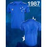Camisa retrô Cruzeiro 1987 azul gola redonda