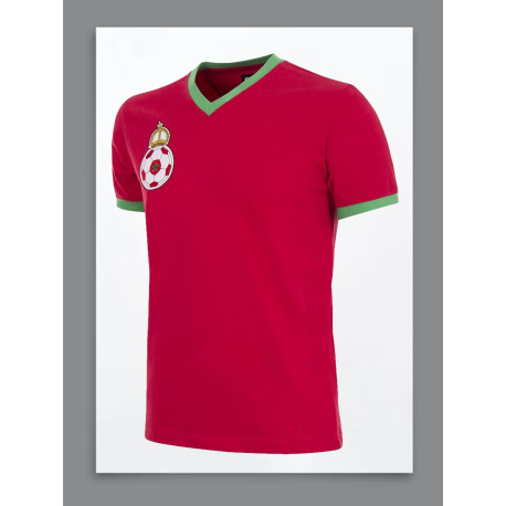 Camisa retrô Marrocos vermelha 1970