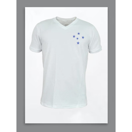 Camisa retrô Cruzeiro - 1966 branca gola em V