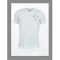 Camisa retrô Cruzeiro branca gola V 1966 .