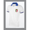 Camisa retrô da Italia gola polo branca - 1982