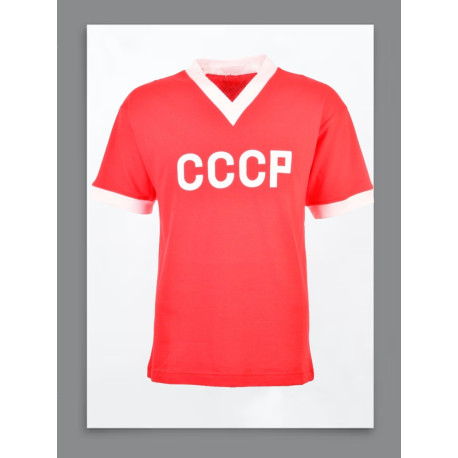 Camisa retrô CCCP vermelha gola V-1980