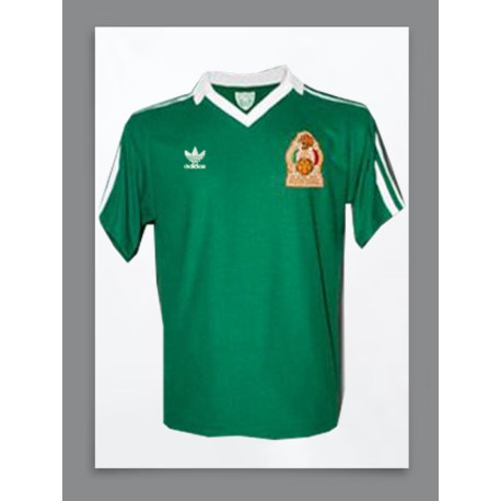 Camisa retrô Mexico logo verde -1986