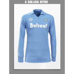 Camisa Retrô Napoli azul Buitoni ML 1987- 88 ITA